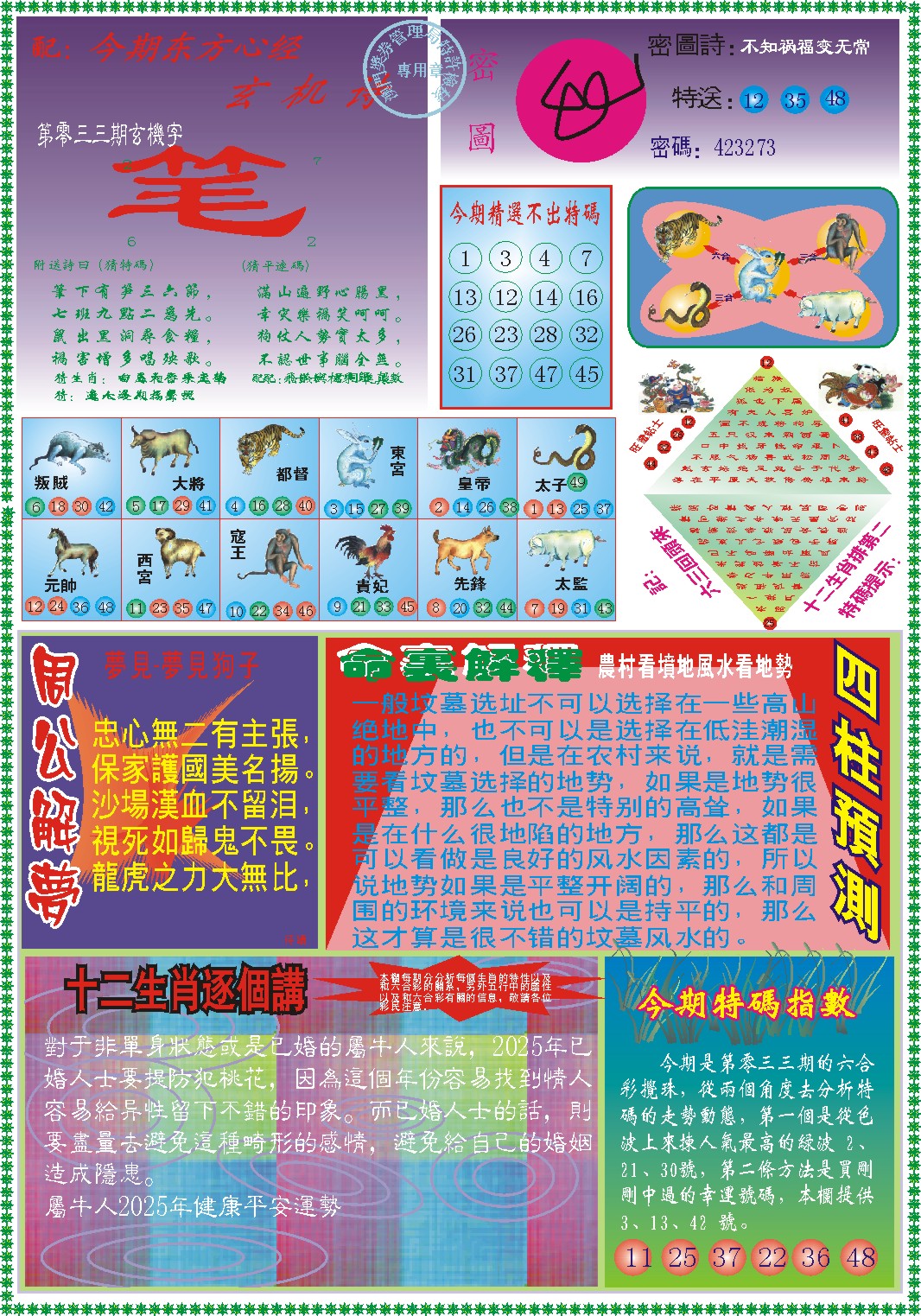 2025033期东方心经B