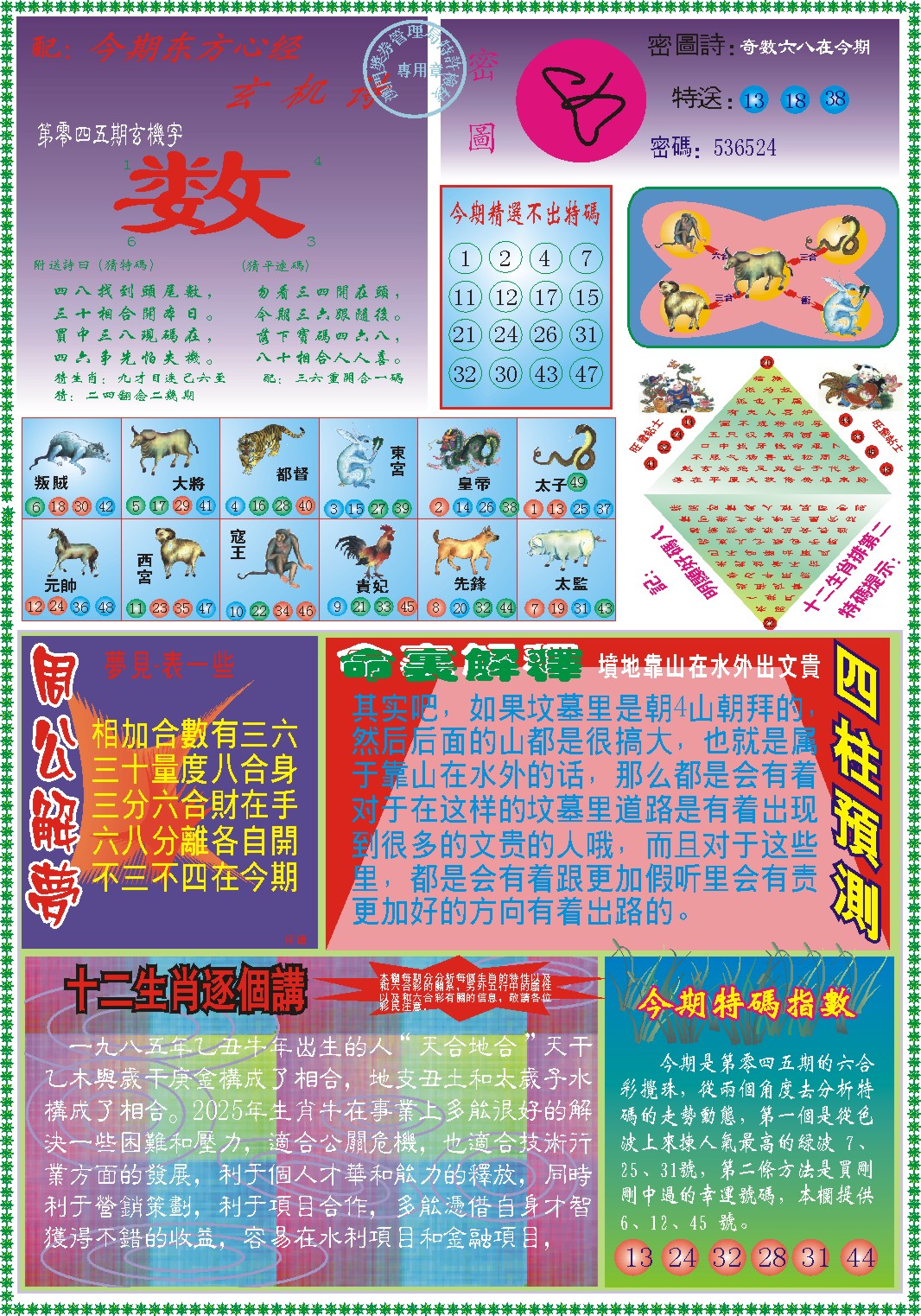 2025045期东方心经B