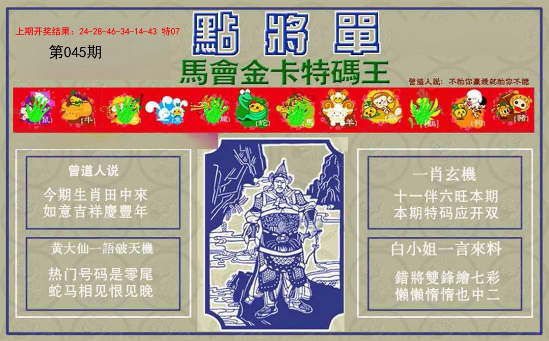 2025045期点将单