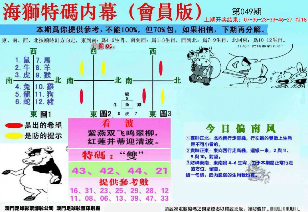 2025049期另版海狮特码内幕报