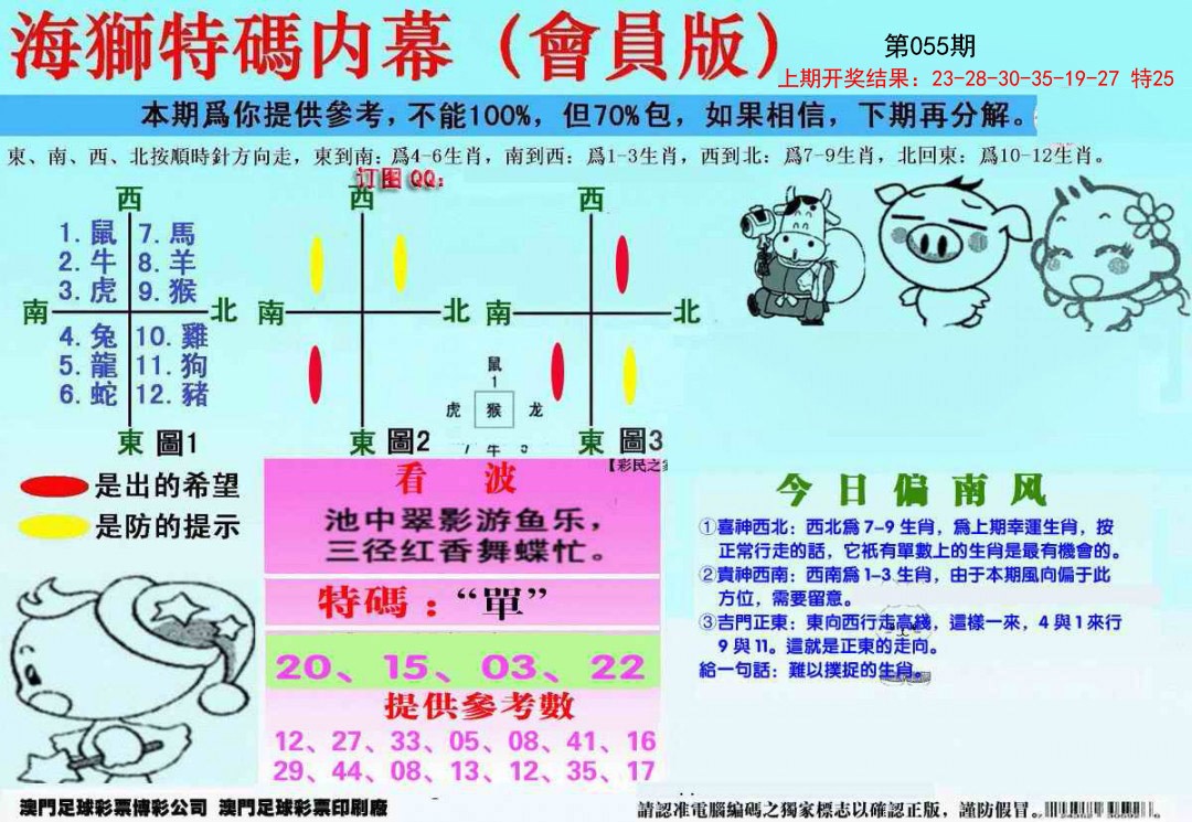 2025055期另版海狮特码内幕报