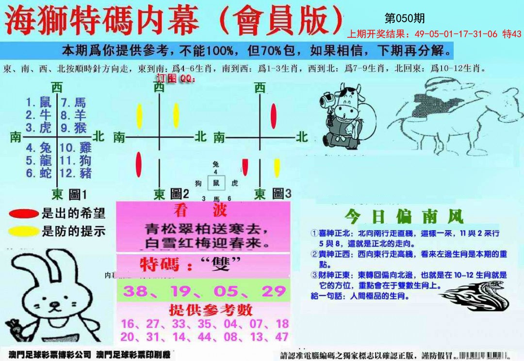 2025050期另版海狮特码内幕报