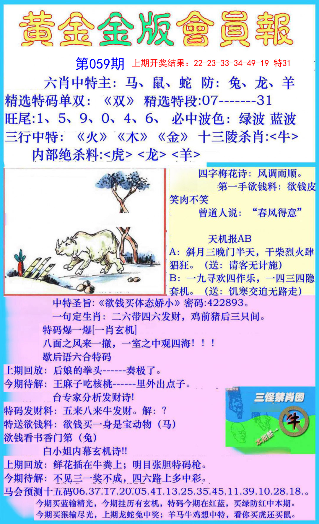2025059期黄金金版会员报
