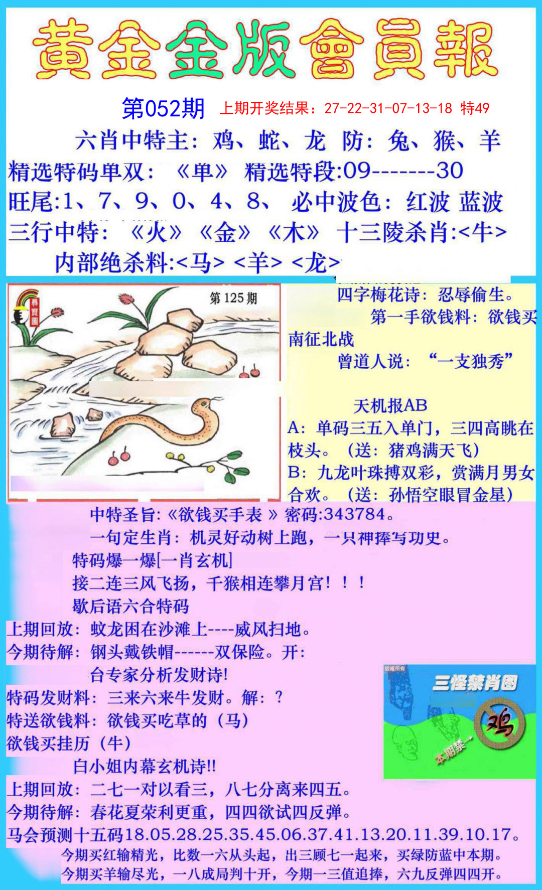 2025052期黄金金版会员报