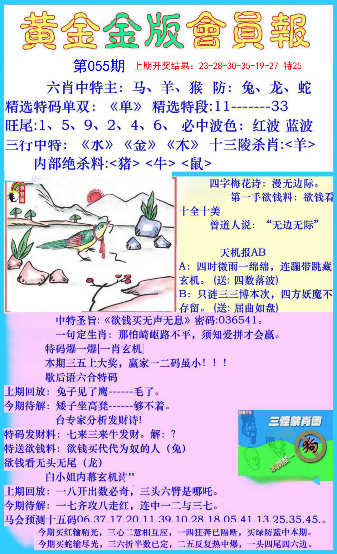 2025055期黄金金版会员报