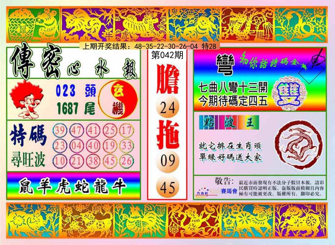 2025042期传密心水报