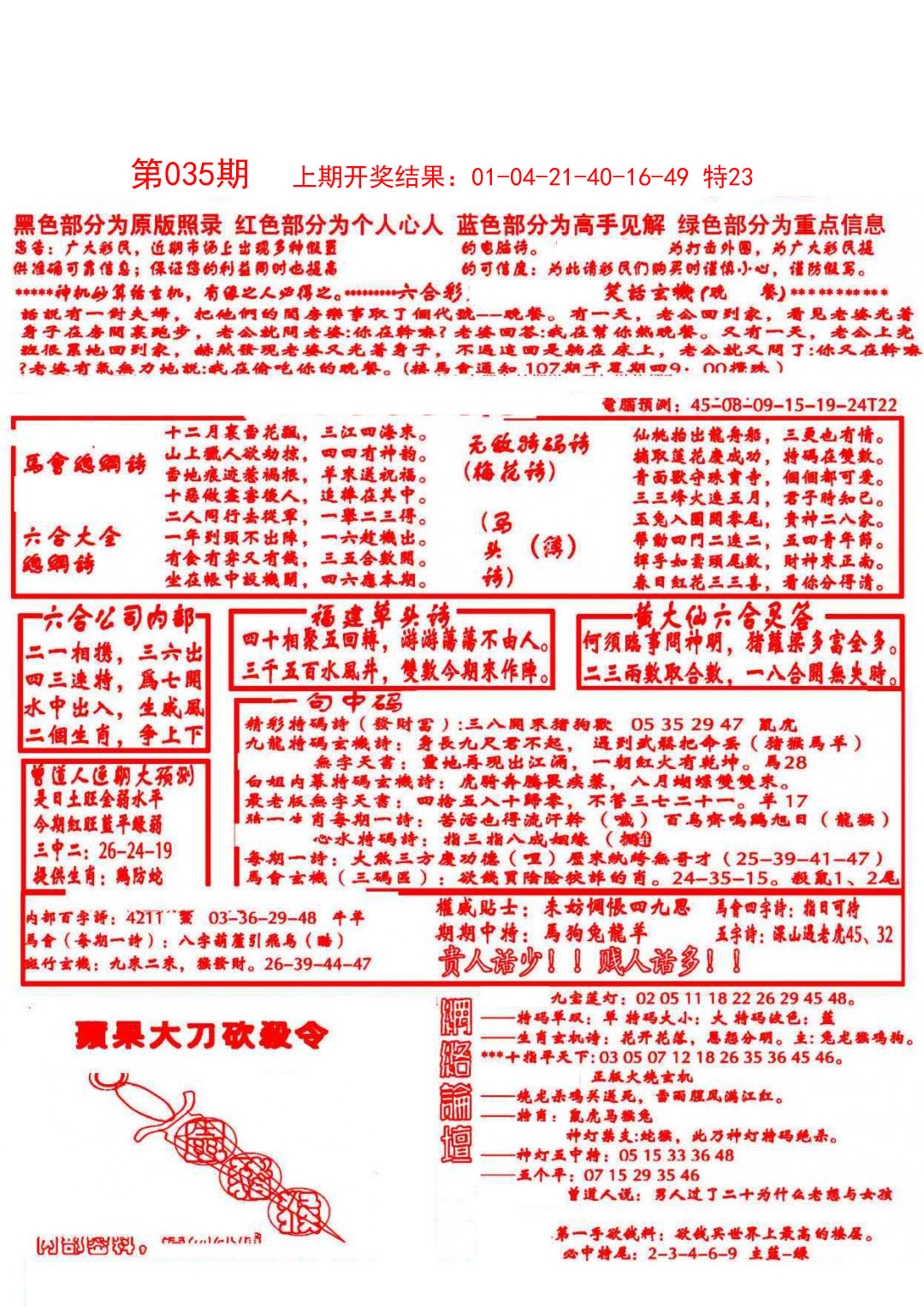 2025035期大刀彩霸王A