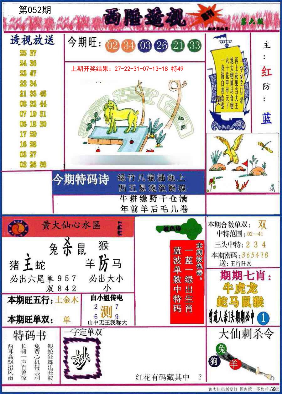 2025052期西陲透视