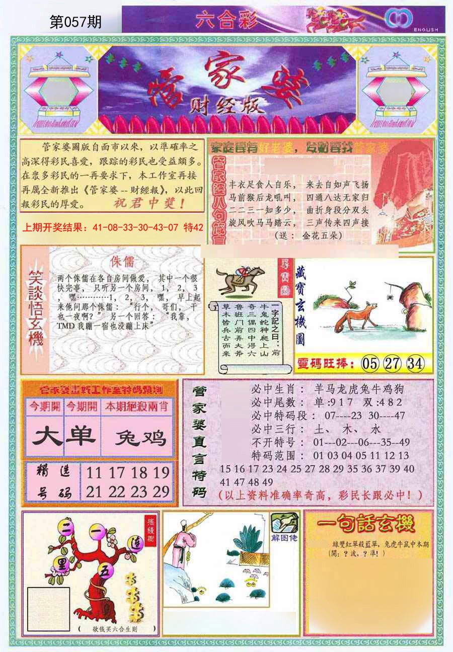 2025057期管家婆财经版