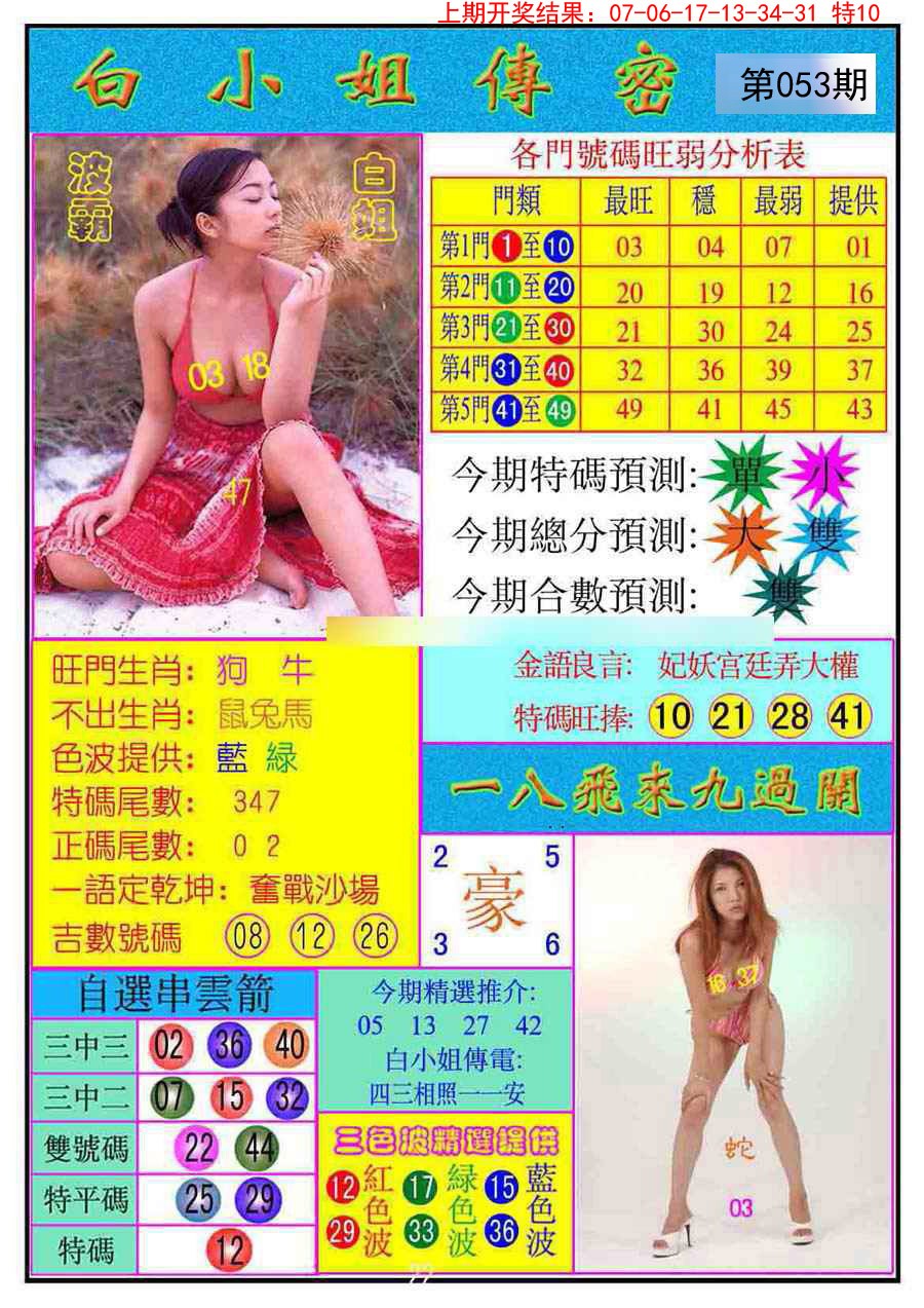 2025053期白小姐传密