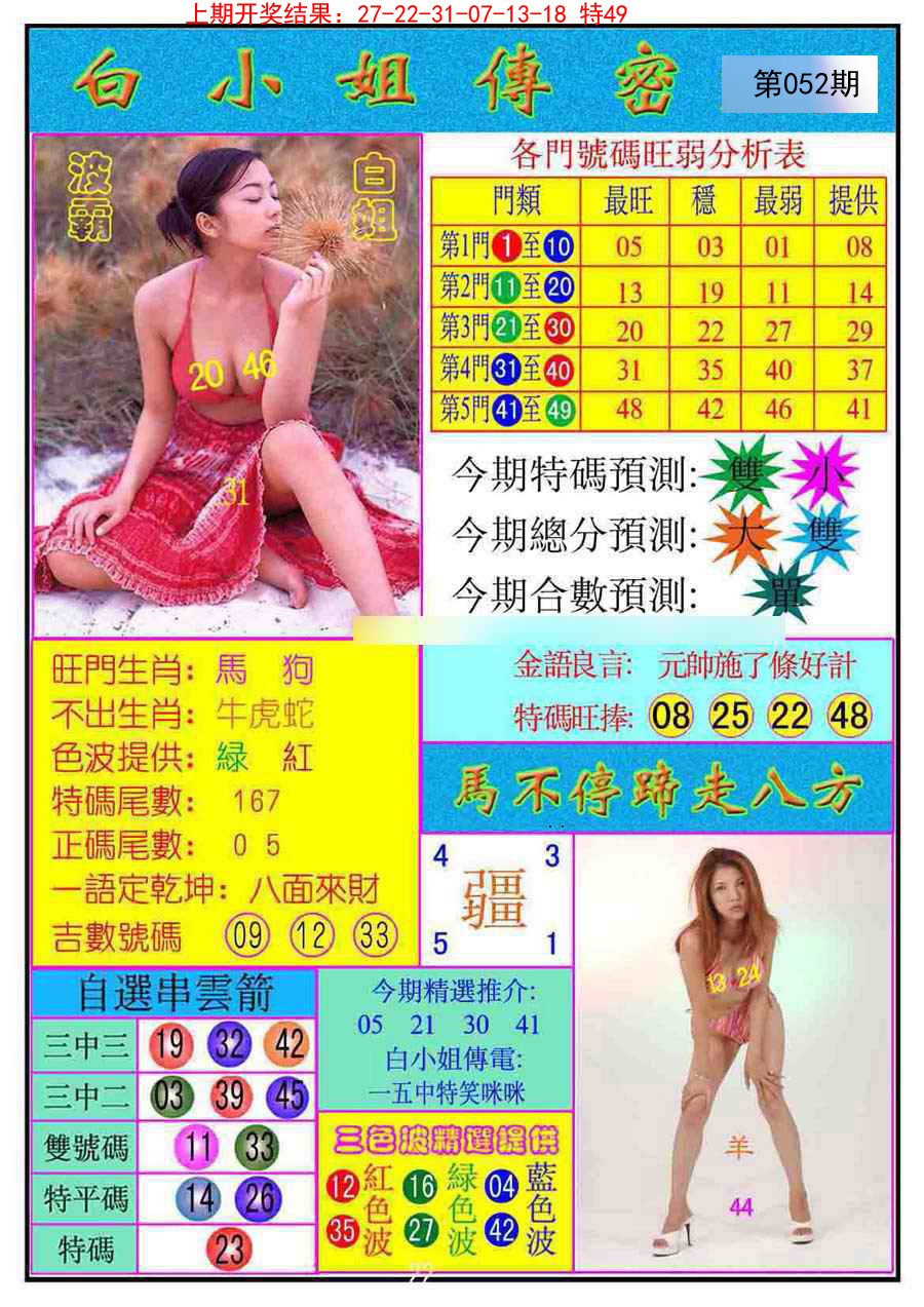2025052期白小姐传密