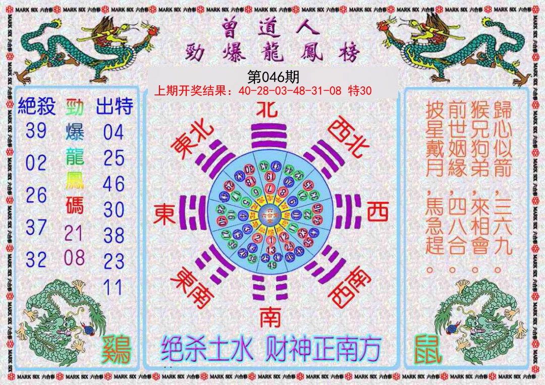 2025046期曾道人劲爆龙凤榜