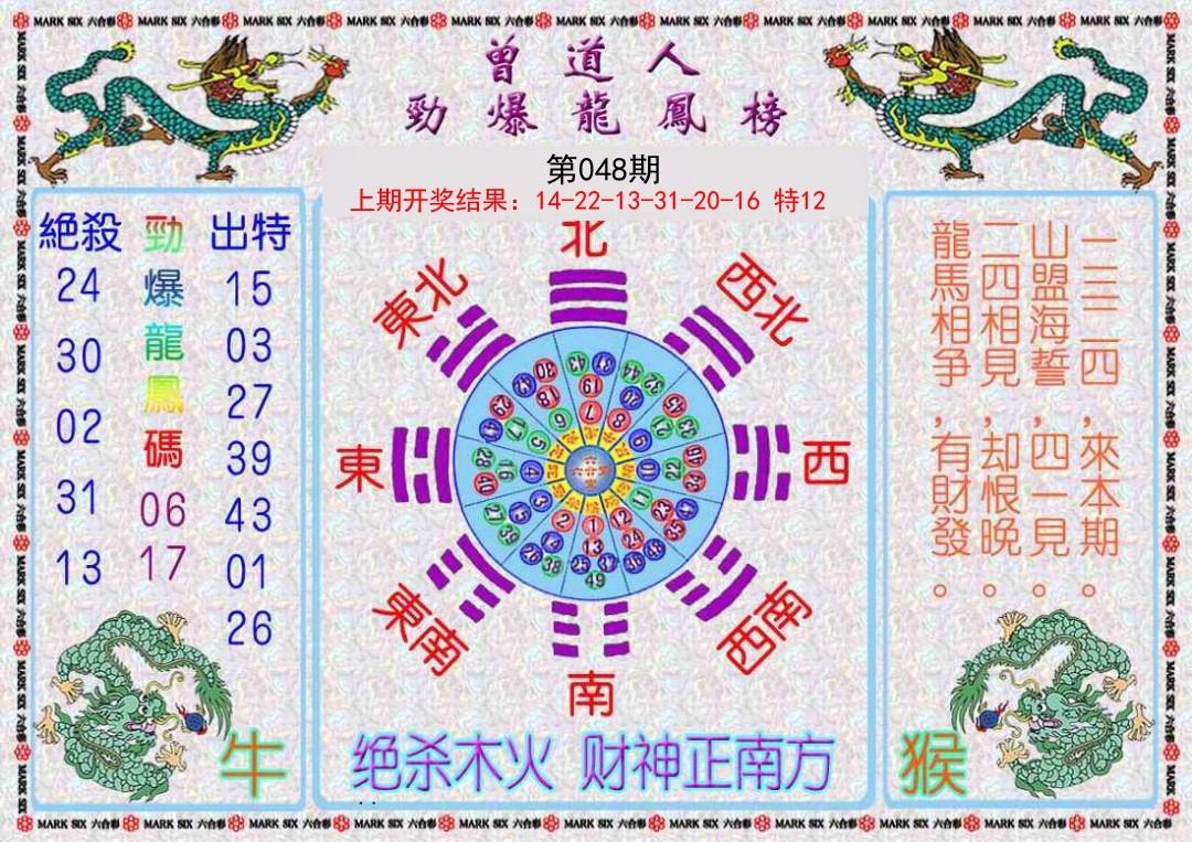 2025048期曾道人劲爆龙凤榜
