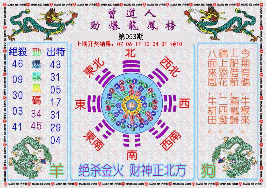 2025053期曾道人劲爆龙凤榜
