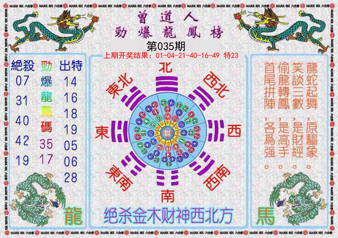 2025035期曾道人劲爆龙凤榜