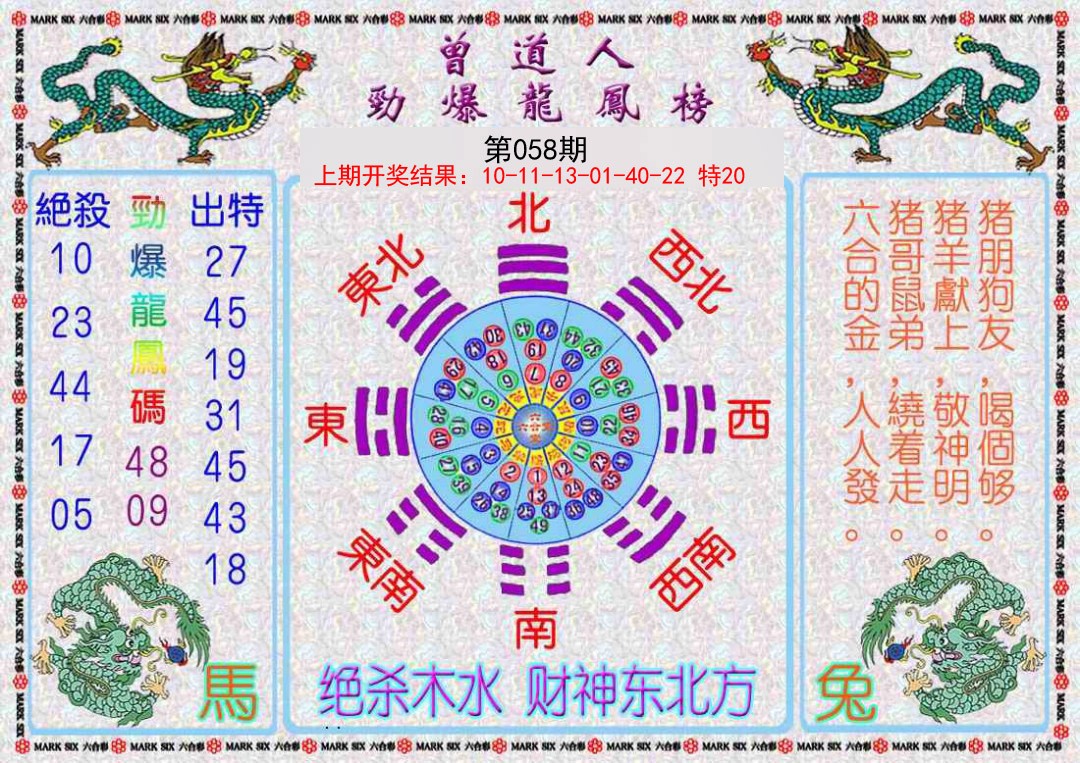 2025058期曾道人劲爆龙凤榜
