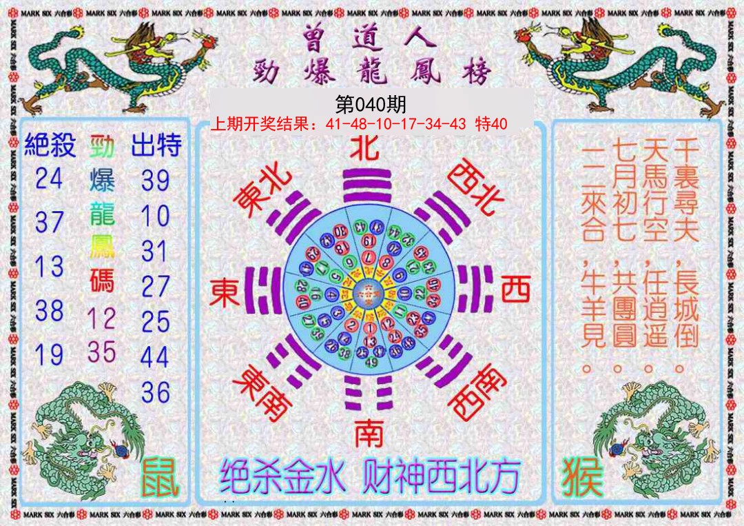2025040期曾道人劲爆龙凤榜