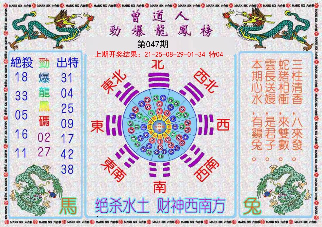 2025047期曾道人劲爆龙凤榜