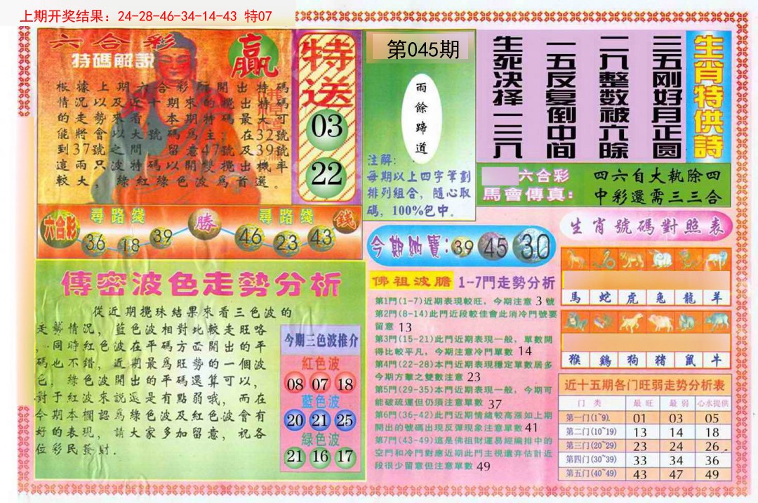 2025045期白小姐三点传密B