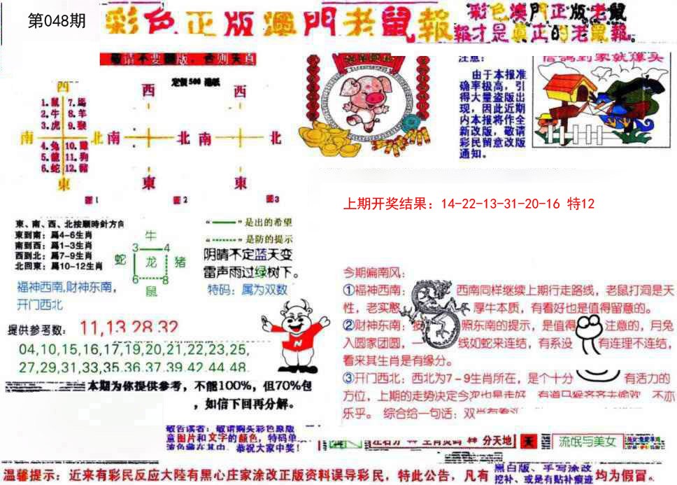 2025048期彩色正版澳门老鼠报