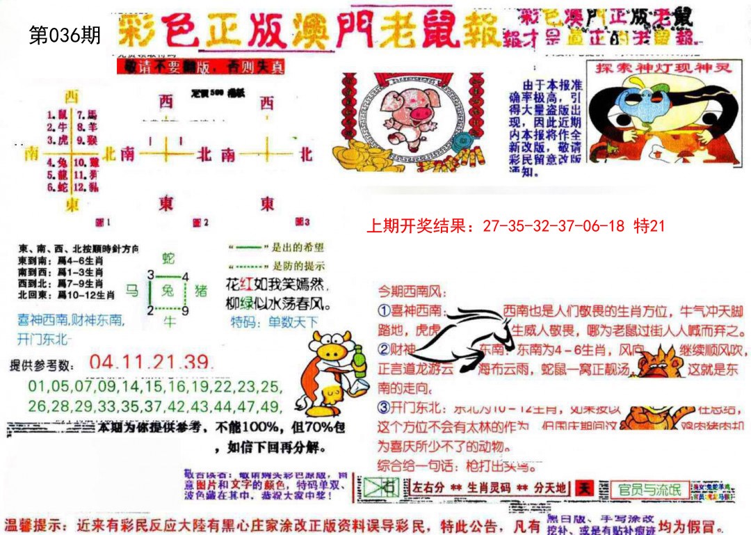2025036期彩色正版澳门老鼠报