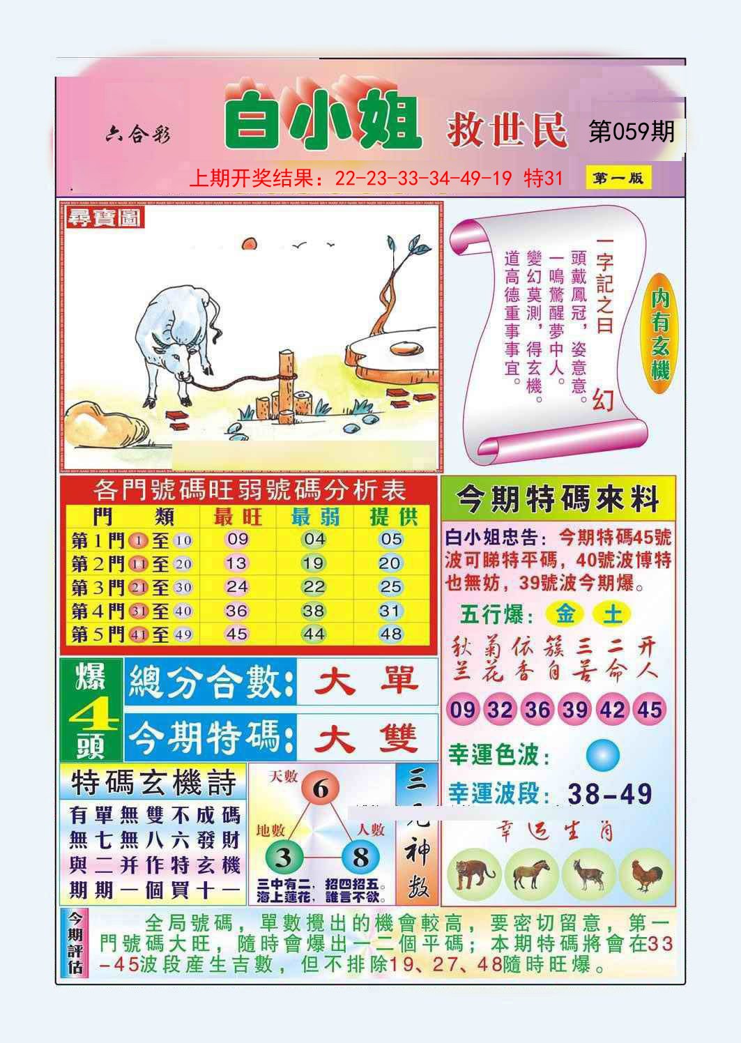 2025059期白小姐救世民A