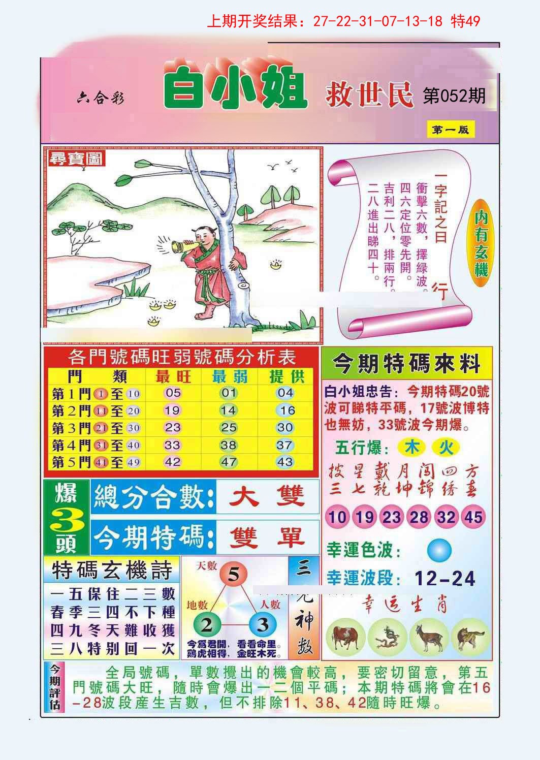 2025052期白小姐救世民A