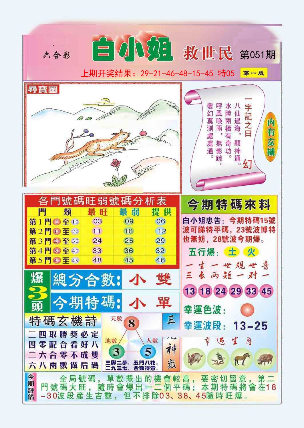2025051期白小姐救世民A