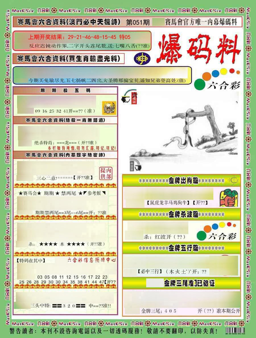 2025051期爆码料A)