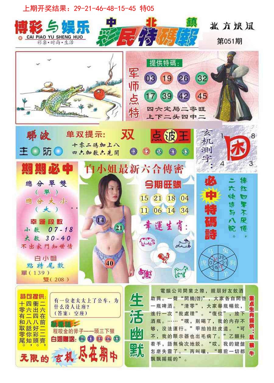 2025051期中北彩民特码报
