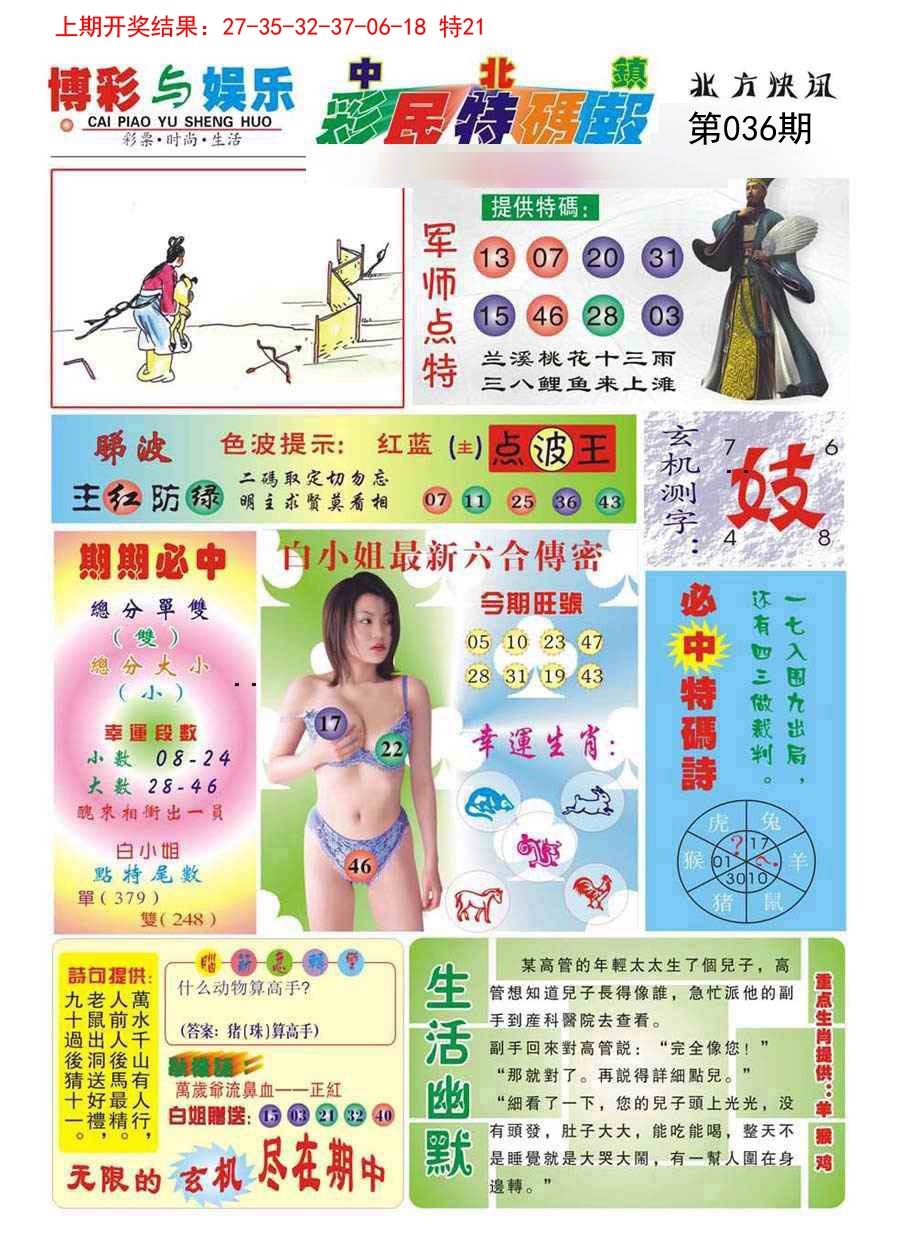2025036期中北彩民特码报