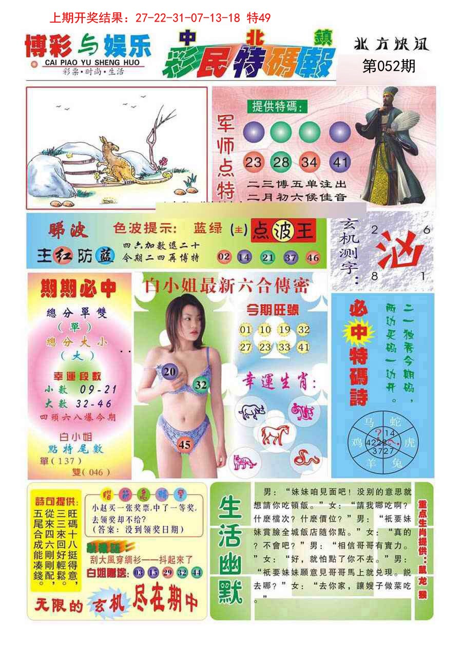 2025052期中北彩民特码报