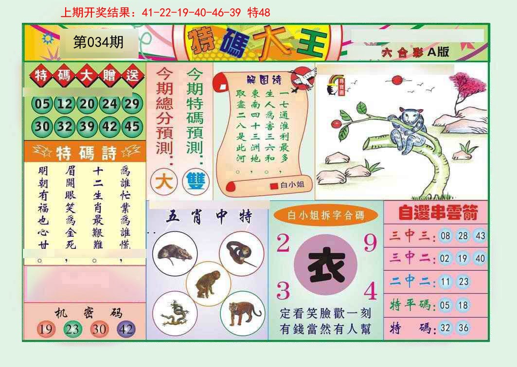 2025034期特码大王A