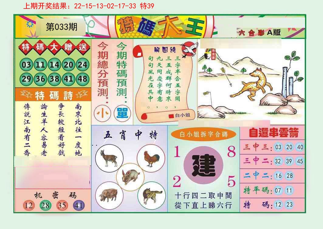2025033期特码大王A