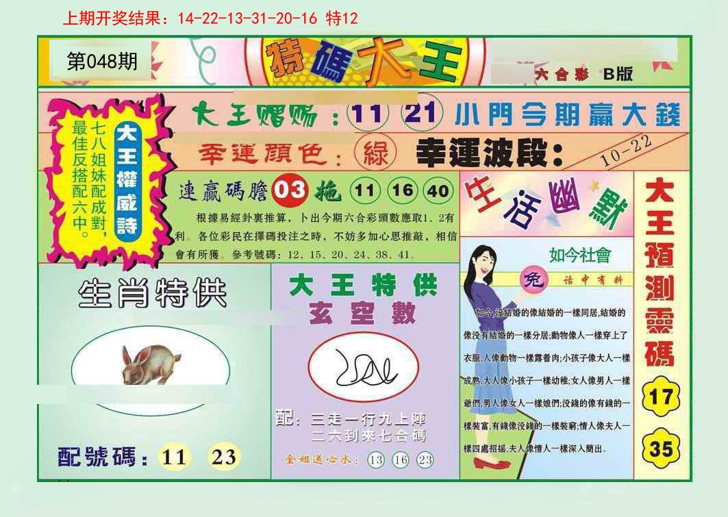 2025048期特码大王B