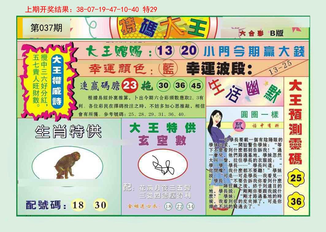 2025037期特码大王B