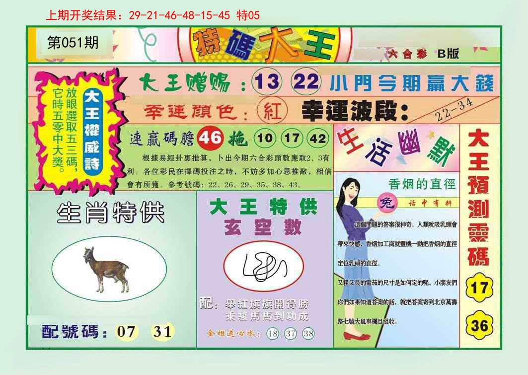 2025051期特码大王B
