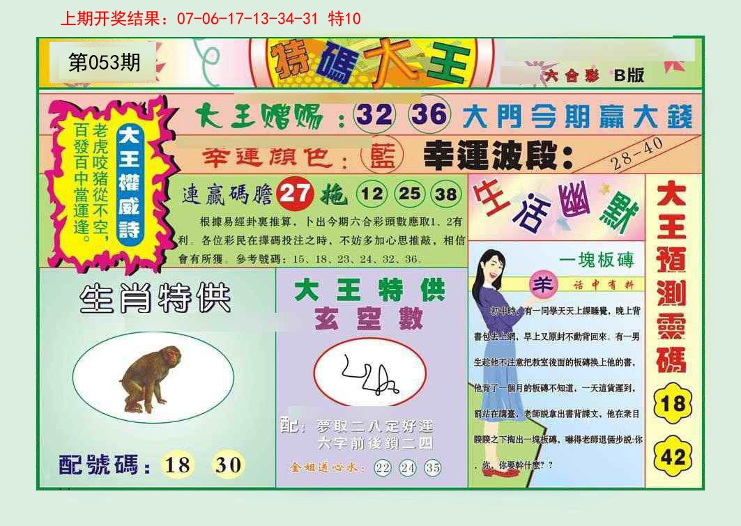 2025053期特码大王B