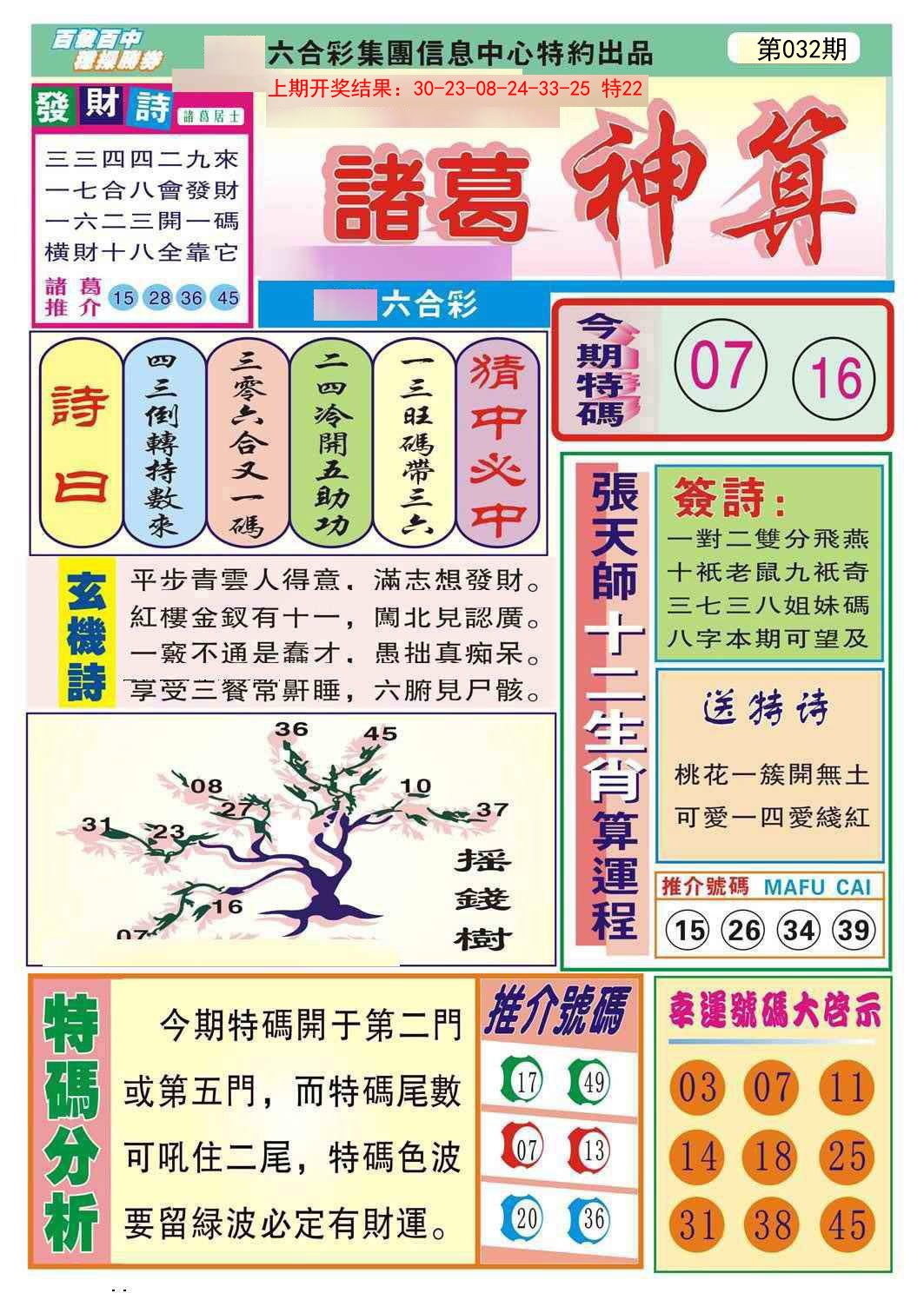 2025032期诸葛神算