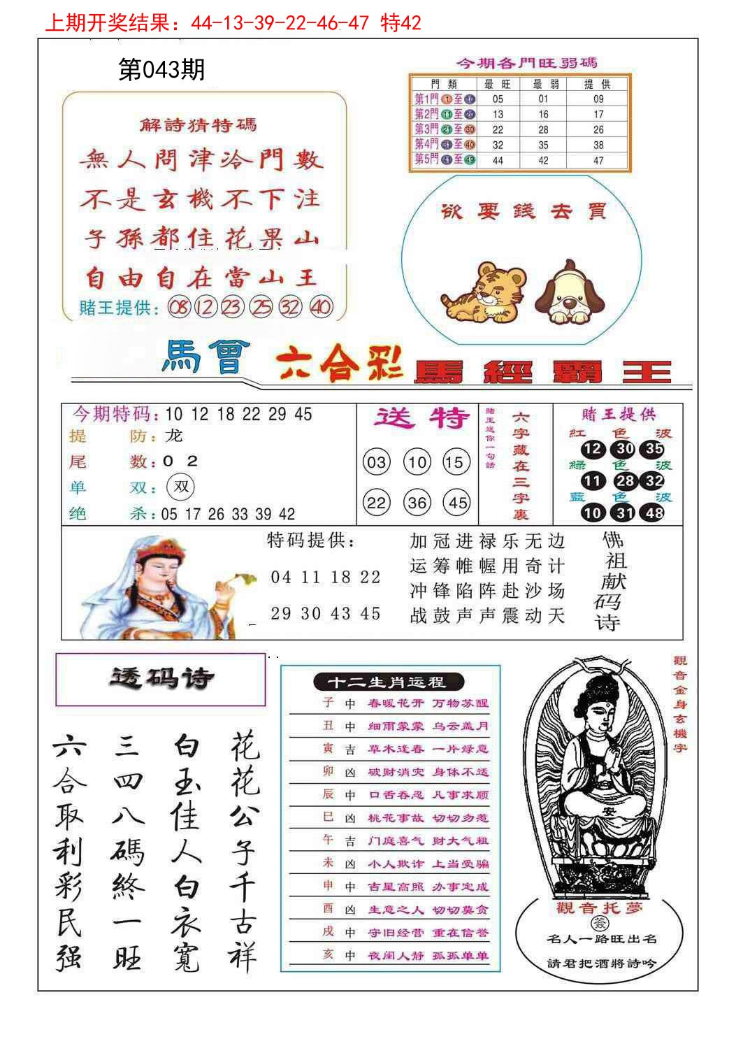 2025043期马经霸王