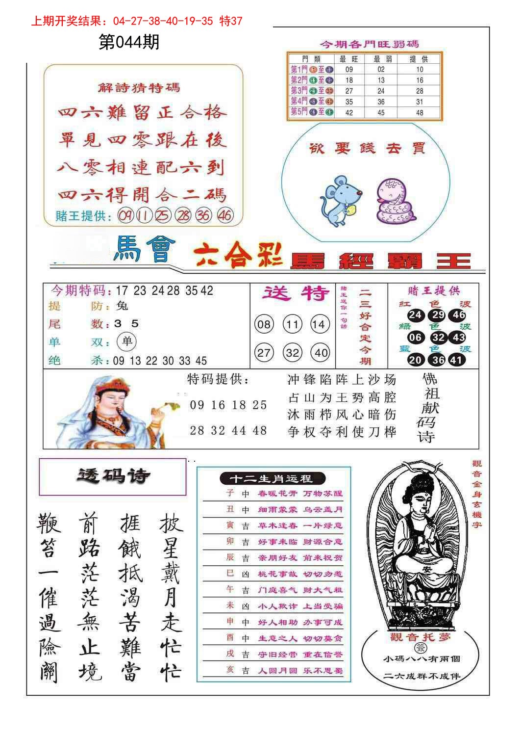 2025044期马经霸王