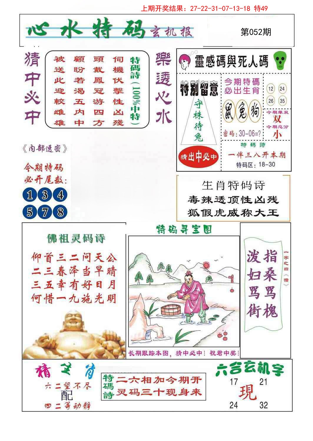 2025052期心水特码