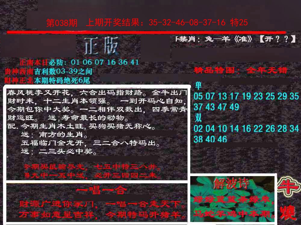 2025038期新港内幕