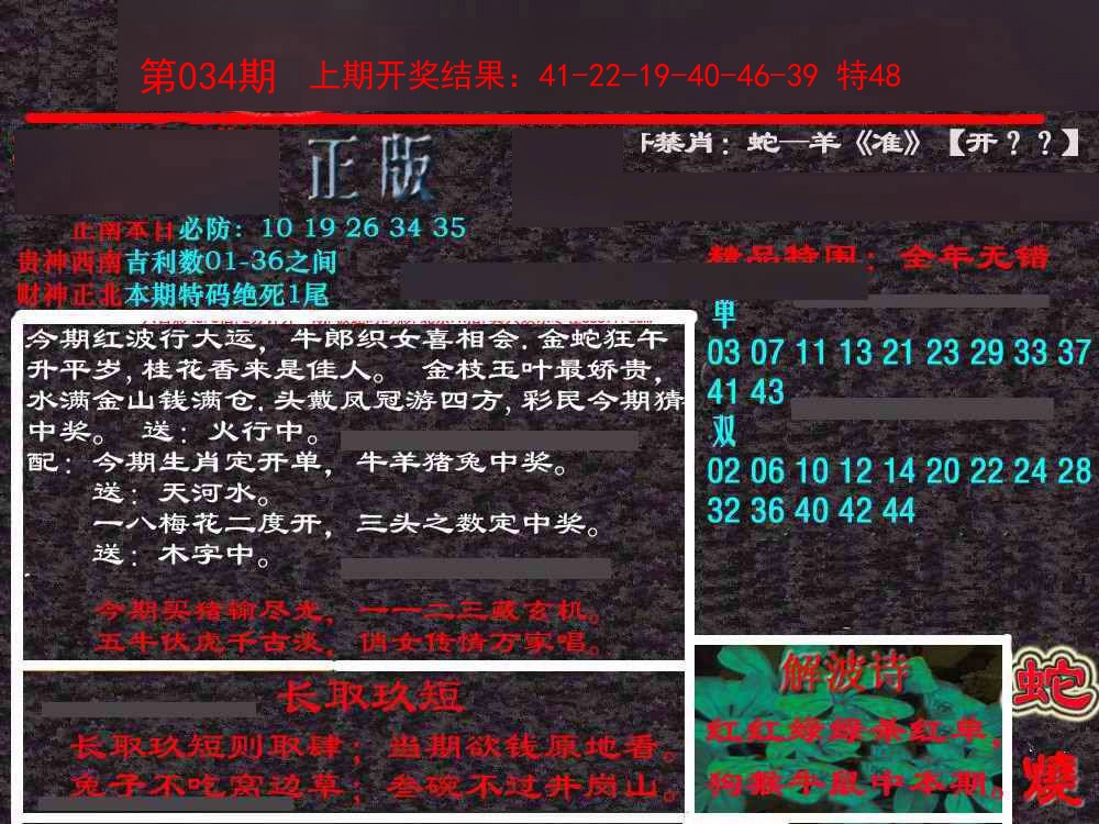 2025034期新港内幕