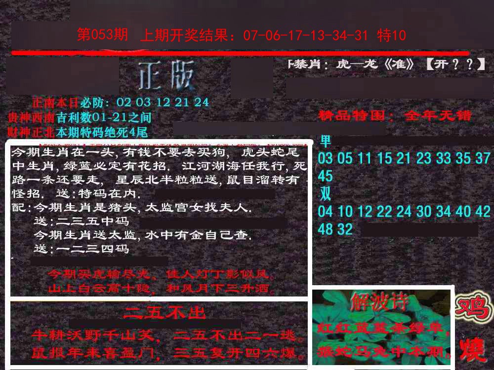 2025053期新港内幕