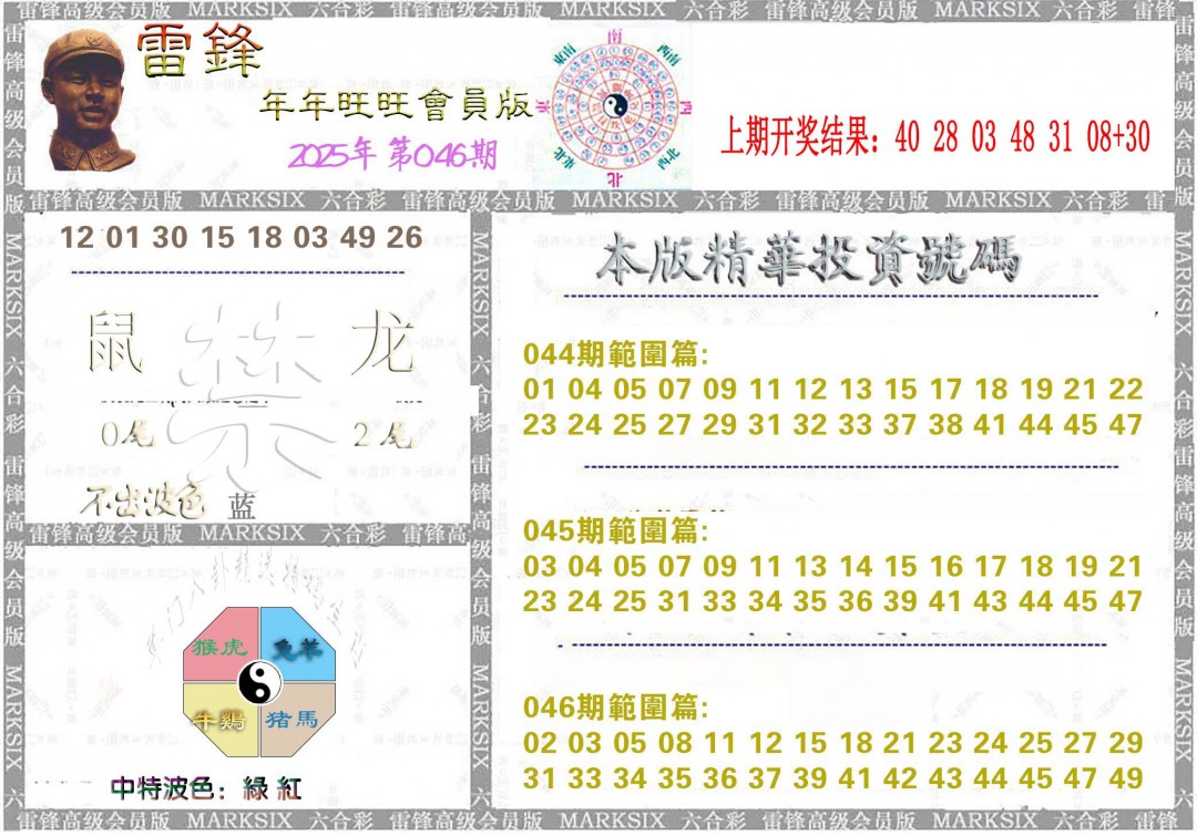 2025046期雷锋鼠年旺旺版