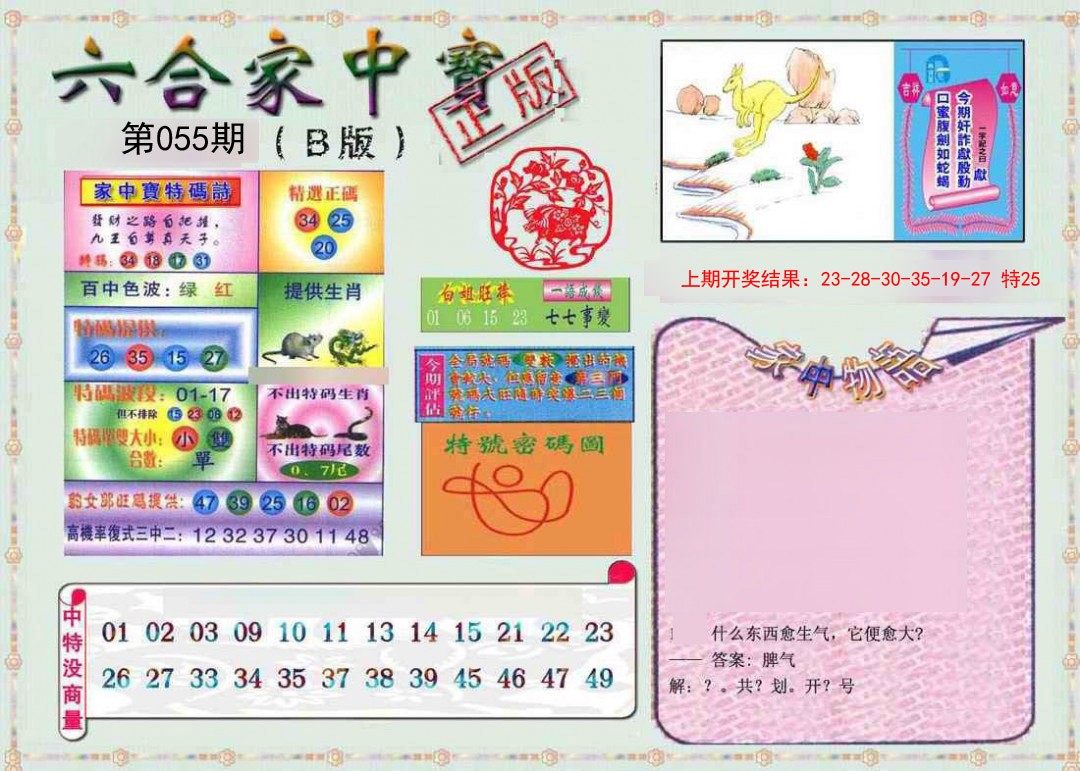 2025055期六合家中宝B