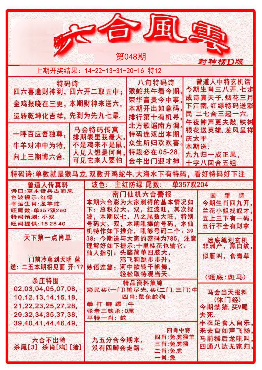 2025048期六合风云A