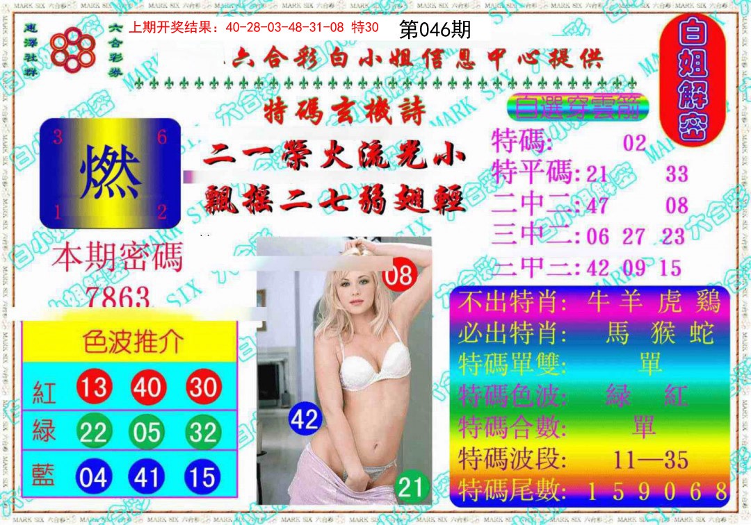 2025046期白姐解密《另版》