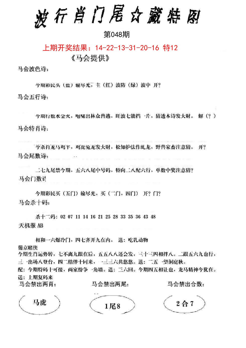 2025048期波行肖尾藏特图